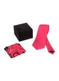 Chokore Plain Pink color silk tie & Magenta Silk Pocket Square from the Marble Design range set