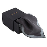 Chokore Black & Grey Silk Pocket Square - Squared line