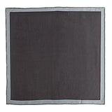 Chokore Black & Grey Silk Pocket Square - Squared line