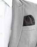 Chokore Black & Grey Silk Pocket Square - Squared line