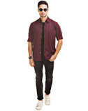 Chokore Men's Black & Red Cotton Casual Shirt
