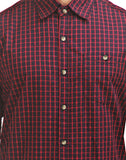 Chokore Men's Black & Red Cotton Casual Shirt