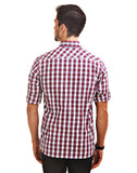 Chokore Men's White and Red Cotton Casual Shirt