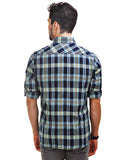 Chokore Men's Blue & Yellow Cotton Casual Shirt