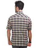 Chokore Men's Off White with Multicolour Checks Cotton Casual Shirt