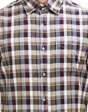 Chokore Men's Off White with Multicolour Checks Cotton Casual Shirt