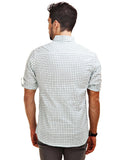 Chokore Men's White & Green Cotton Casual Shirt
