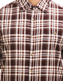 Chokore Men's Off White & Brown Cotton Casual Shirt