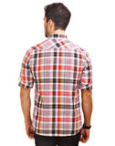 Chokore Men's White with Multicolour Checks Cotton Casual Shirt