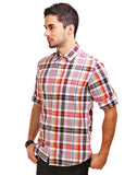 Chokore Men's White with Multicolour Checks Cotton Casual Shirt