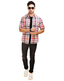 Chokore Men's White with Multicolour Checks Cotton Casual Shirt