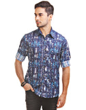 Chokore Men's Shades of Blue Cotton Casual Shirt