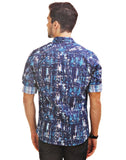 Chokore Men's Shades of Blue Cotton Casual Shirt