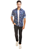 Chokore Men's Shades of Blue Cotton Casual Shirt