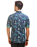 Chokore Men's Blue & Green Cotton Casual Shirt