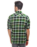 Chokore Men's Green & Grey Cotton Flannel Casual Shirt