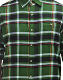 Chokore Men's Green & Grey Cotton Flannel Casual Shirt