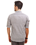 Chokore Men's White & Grey Cotton Flannel Casual Check Shirt