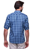 Chokore Men's Navy Blue Large Check Cotton Casual Shirt