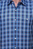 Chokore Men's Navy Blue Large Check Cotton Casual Shirt