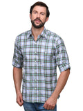 Chokore Men's Green Check Cotton Casual Shirt
