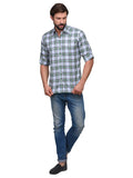 Chokore Men's Green Check Cotton Casual Shirt