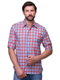 Chokore Men's Red Check Cotton Casual Shirt