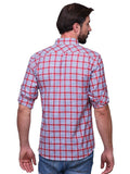 Chokore Men's Red Check Cotton Casual Shirt