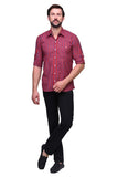 Chokore Men's Red and Blue Check Cotton Casual Shirt
