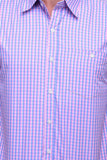 Chokore Men's Light blue and pink Check Cotton Casual Shirt
