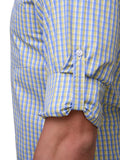 Chokore Men's Green and blue Check Cotton Casual Shirt