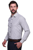 Chokore Executive Collection Cotton White and Black striped formal shirt