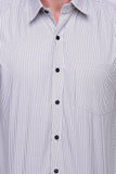 Chokore Executive Collection Cotton White and Black striped formal shirt