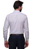 Chokore Executive Collection Cotton White and orange striped Formal Shirt
