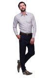 Chokore Executive Collection Cotton White and orange striped Formal Shirt