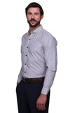 Chokore Executive Collection Cotton White and Black striped Formal Shirt