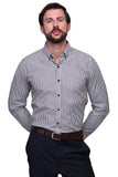 Chokore Executive Collection Cotton Black and white striped Formal Shirt