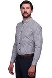 Chokore Executive Collection Cotton Black and white striped Formal Shirt