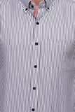 Chokore Executive Collection Cotton Black and white striped Formal Shirt