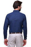 Chokore Executive Collection Cotton Small Check Navy blue formal shirt