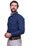 Chokore Executive Collection Cotton Small Check Navy blue formal shirt