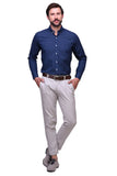 Chokore Executive Collection Cotton Small Check Navy blue formal shirt
