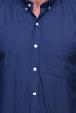 Chokore Executive Collection Cotton Small Check Navy blue formal shirt