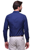 Chokore Executive Collection Cotton Small Check Navy blue formal shirt