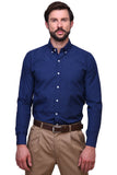 Chokore Executive Collection Cotton Navy Blue Check Formal Shirt