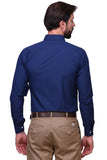 Chokore Executive Collection Cotton Navy Blue Check Formal Shirt