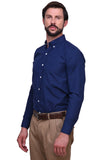 Chokore Executive Collection Cotton Navy Blue Check Formal Shirt