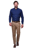 Chokore Executive Collection Cotton Navy Blue Check Formal Shirt