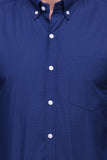 Chokore Executive Collection Cotton Navy Blue Check Formal Shirt