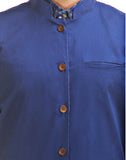 Chokore Men's Reversible Blue with White Checks / Blue Cotton Nehru Jacket